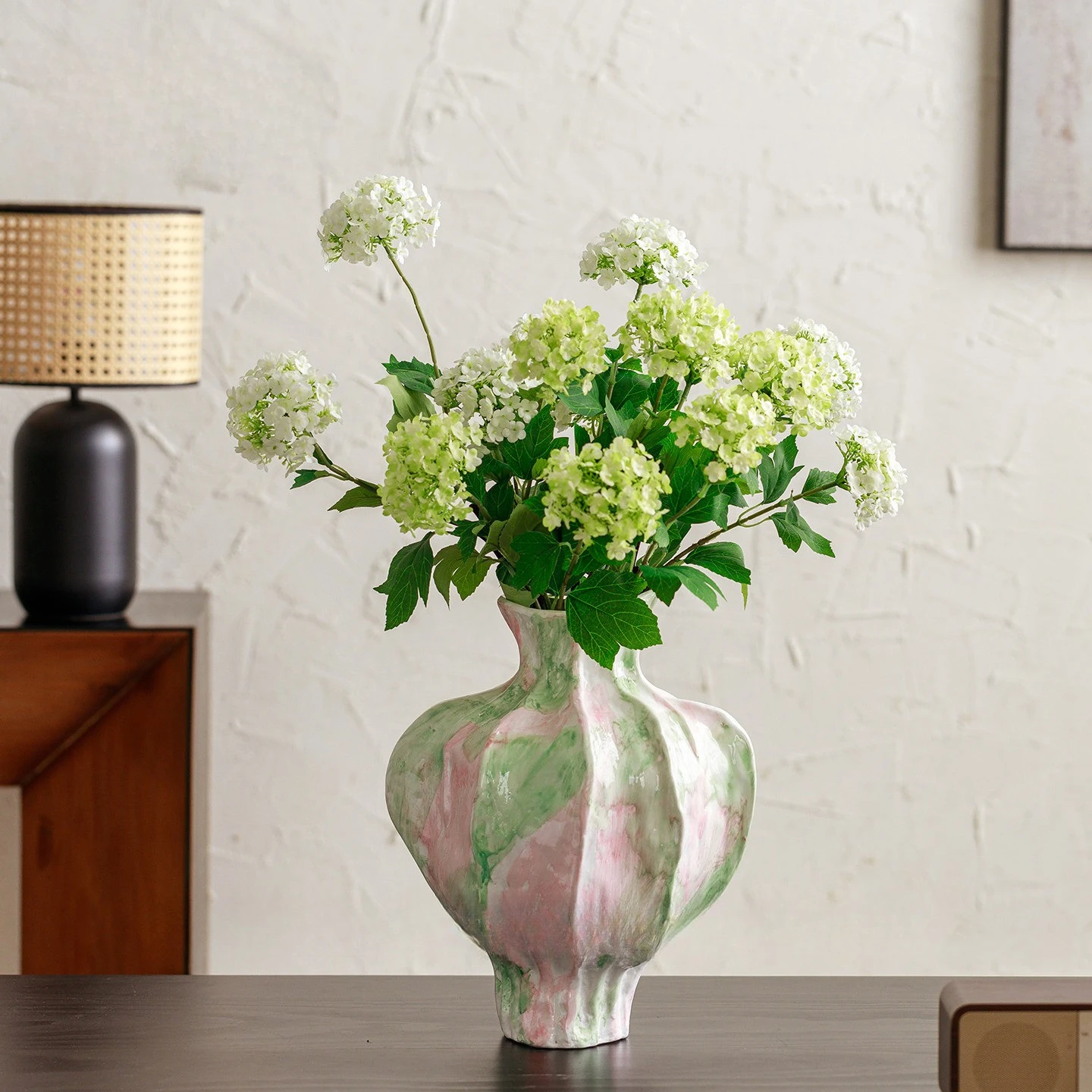 Chinese-style Symphony Ceramic Vase Hydroponic Flower Growing Art Pottery Pot Flower Arranger Decorative Ornament