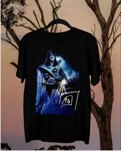 

Ace Frehley Cotton Men Women Gift For Fans Cotton Black T-Shirt Full Sizes