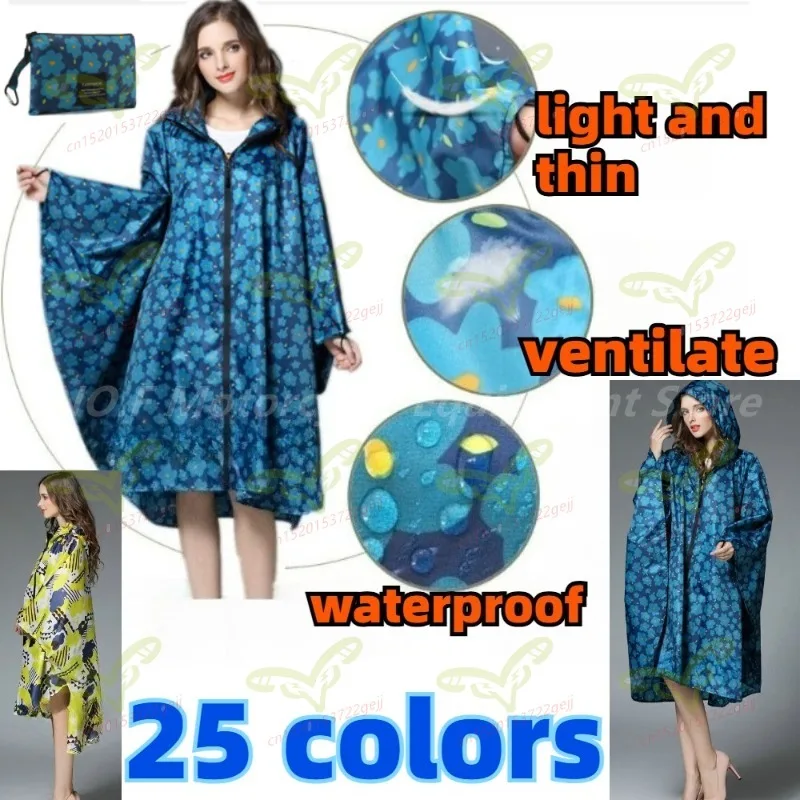 

Large-size Portable Raincoat Women's Cloak Waterproof Motorcycle Raincoat Breathable Adult Windproof Cloak