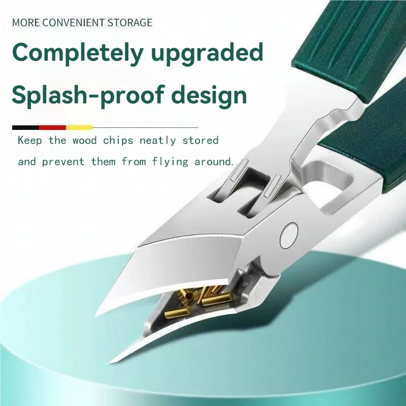 High-End Ultra-Sharp Pointed-Nose Angled-Mouth Nail Clippers Splash-Proof Fine Cutters for Nail Grooves
