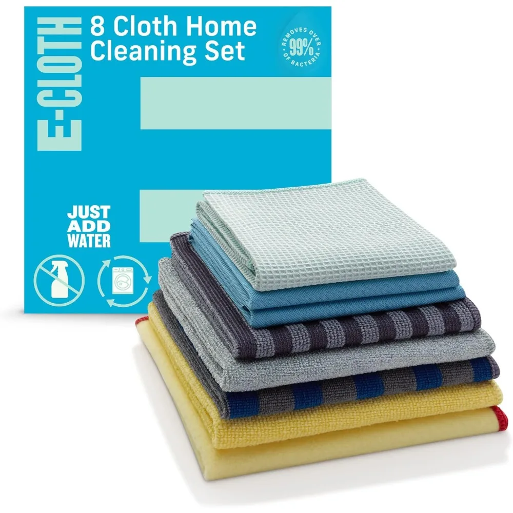 

Premium Microfiber Cleaning Cloths Washable Reusable 8 Piece Set for Kitchen Bathroom Car Dusting