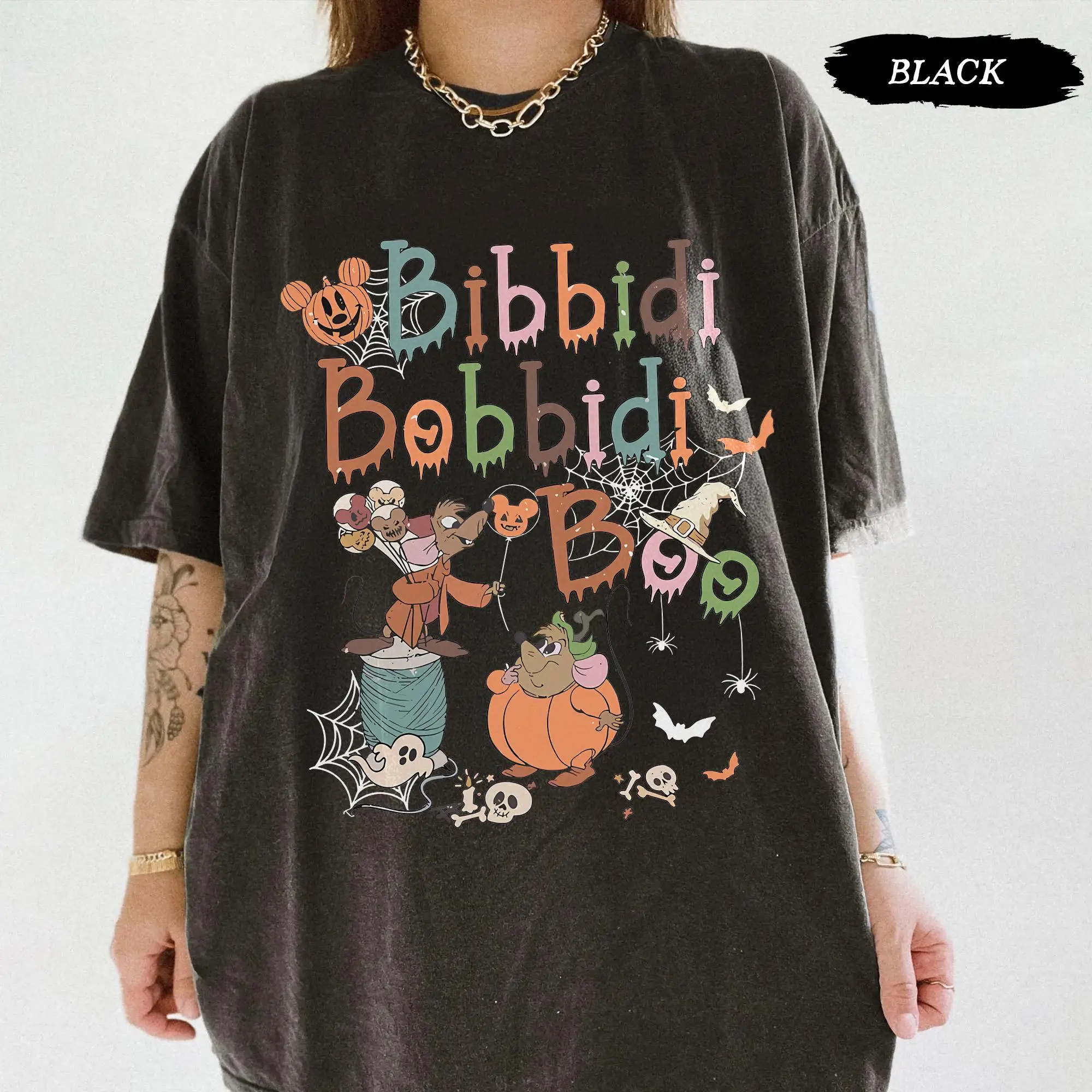 قميص ريترو بيبيدي بوبيدي بو للهالوين جاق وجوس يقطين تي شيرت ديزني سندريلا للهالوين #1