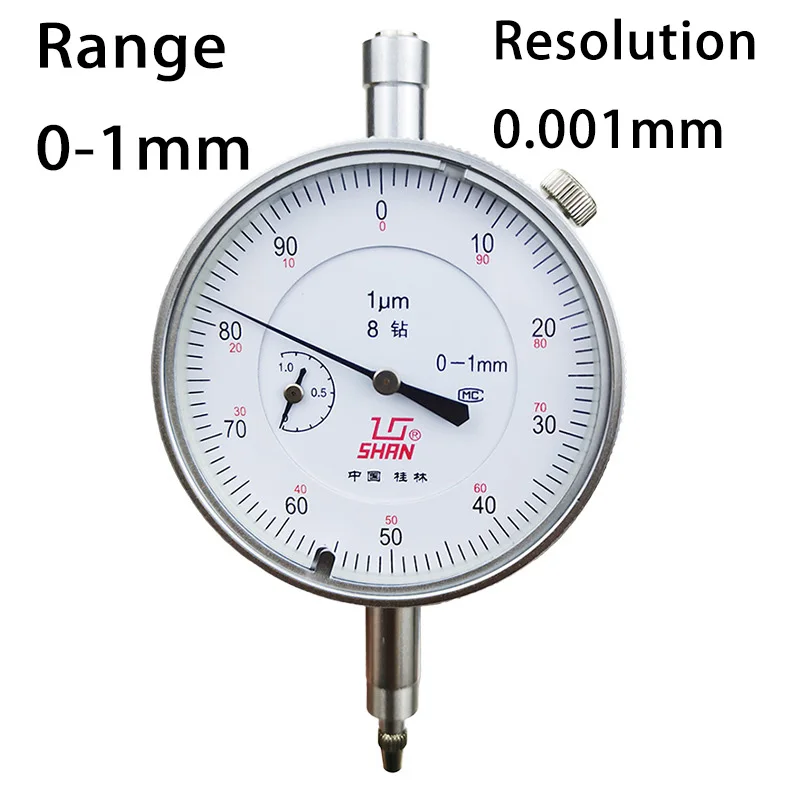 Mechanical pointer dial gauge range 0-1mm Resolution 0.001mm Accurate to three decimal places high precision diamond thousandth