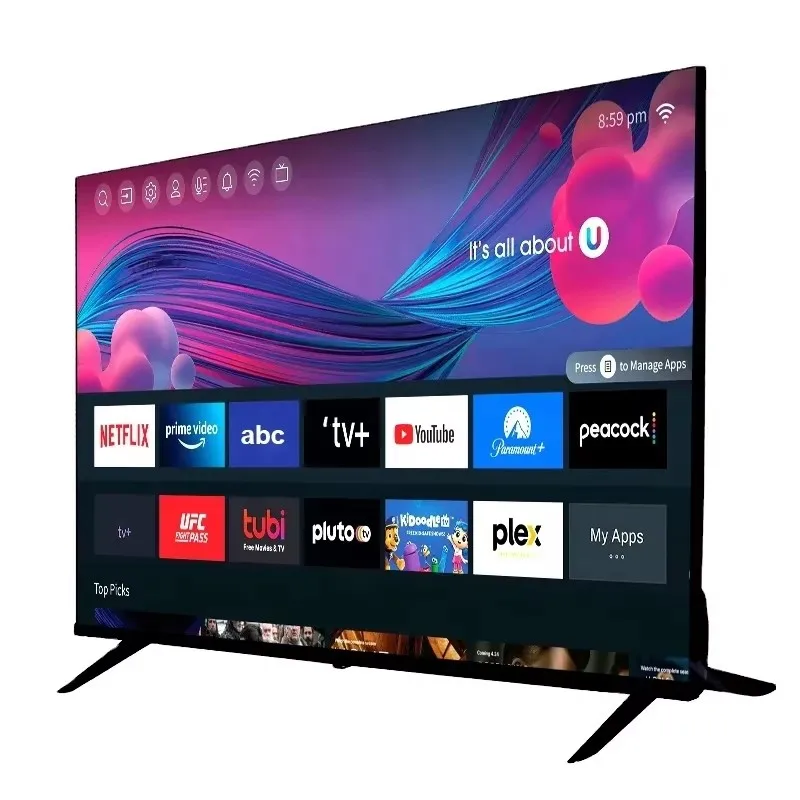 Normal Televisions Smart Tv Screens 4K Android Led Tv Display Big Size 32 43 50 55 65 75 85 100Inch Screen Smart Tv