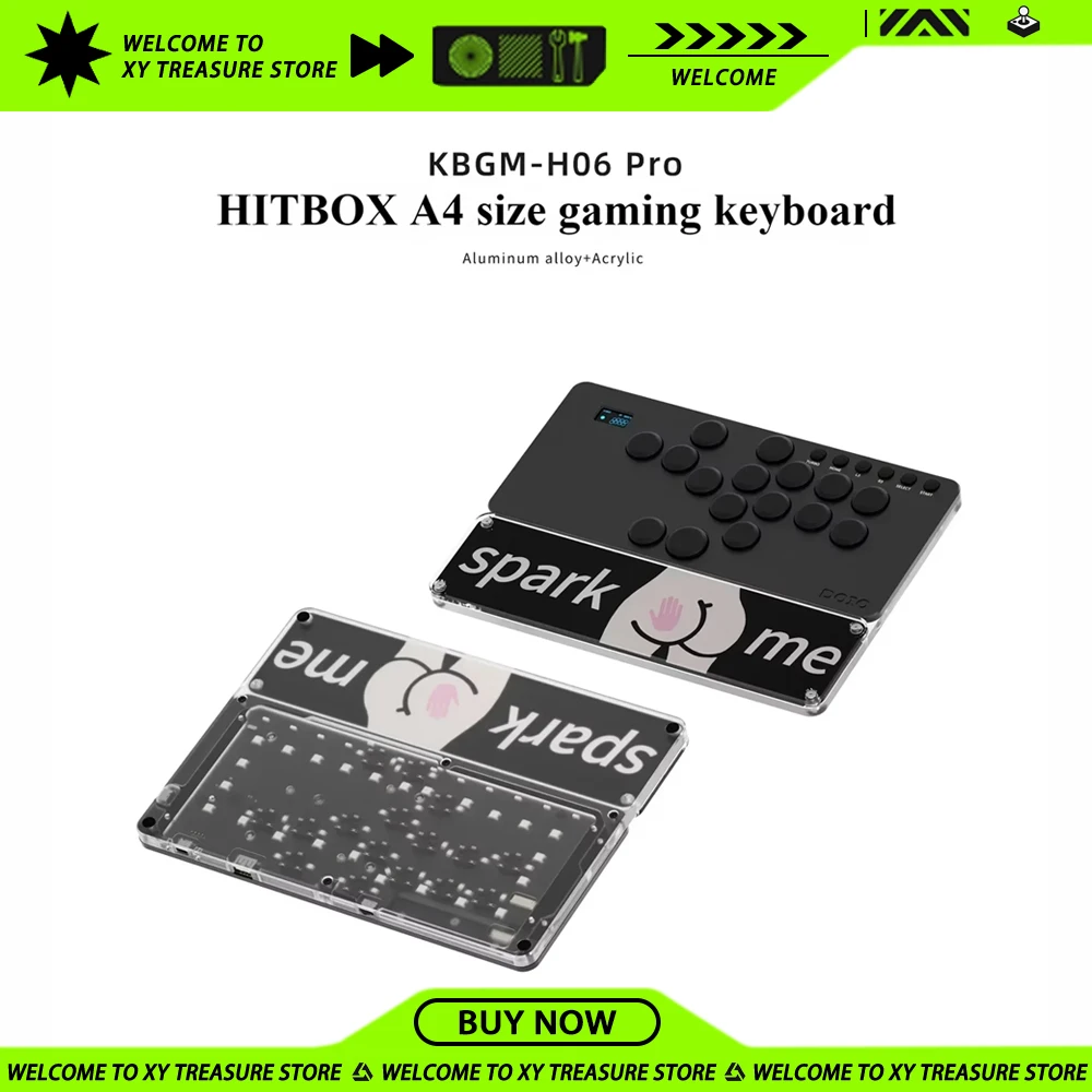 DOIO KBGM-H06 PRO Gaming Keypad  HITBOX  Portable A4 Arcade Joystick Aluminum Alloy be suitable for PS5 PS4 Switch PC Steam