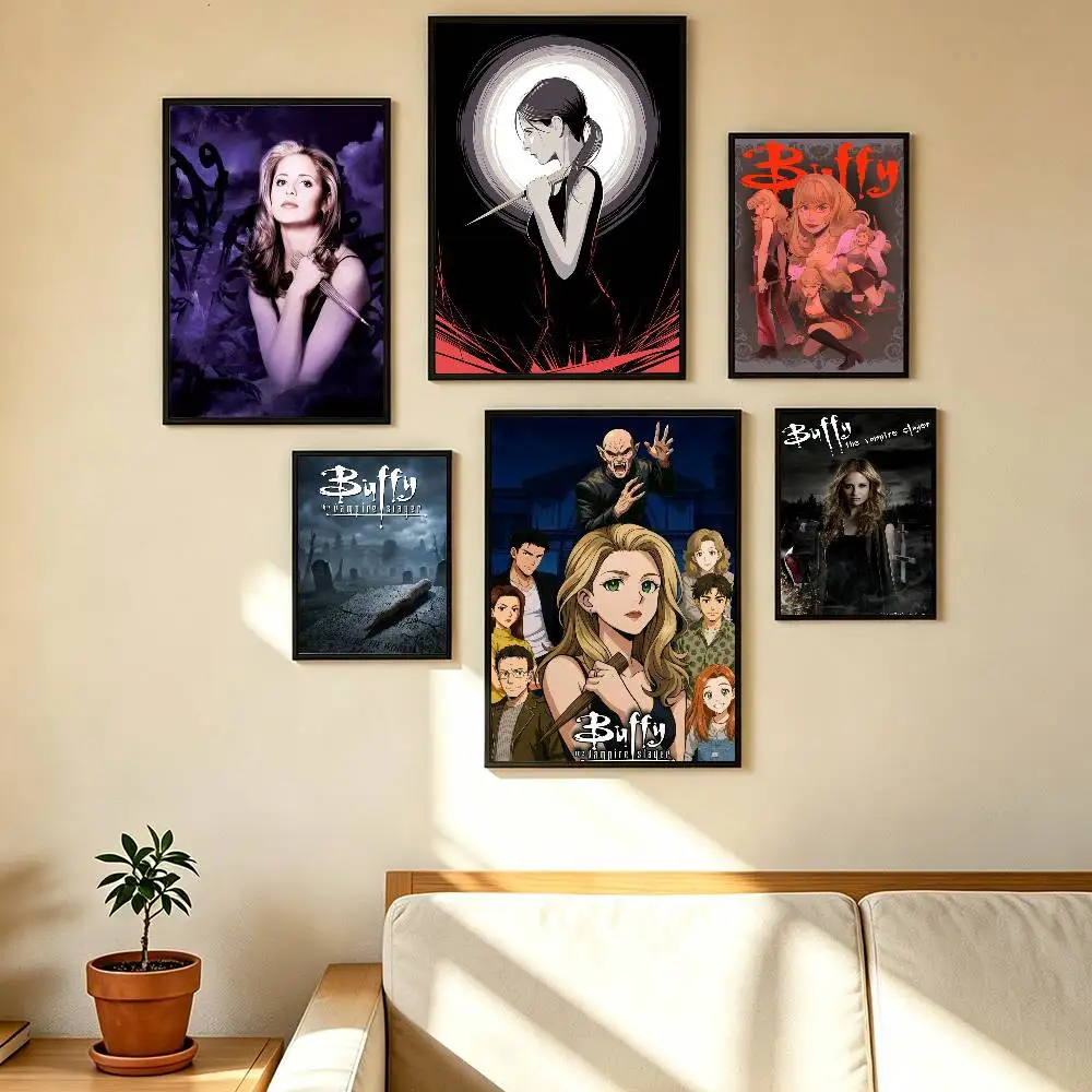 B-Buffy The Vampire Slayer Poster Waterproof Wall Art Sticker For Bar Living Room Vintage Decor High Quality Print Gift