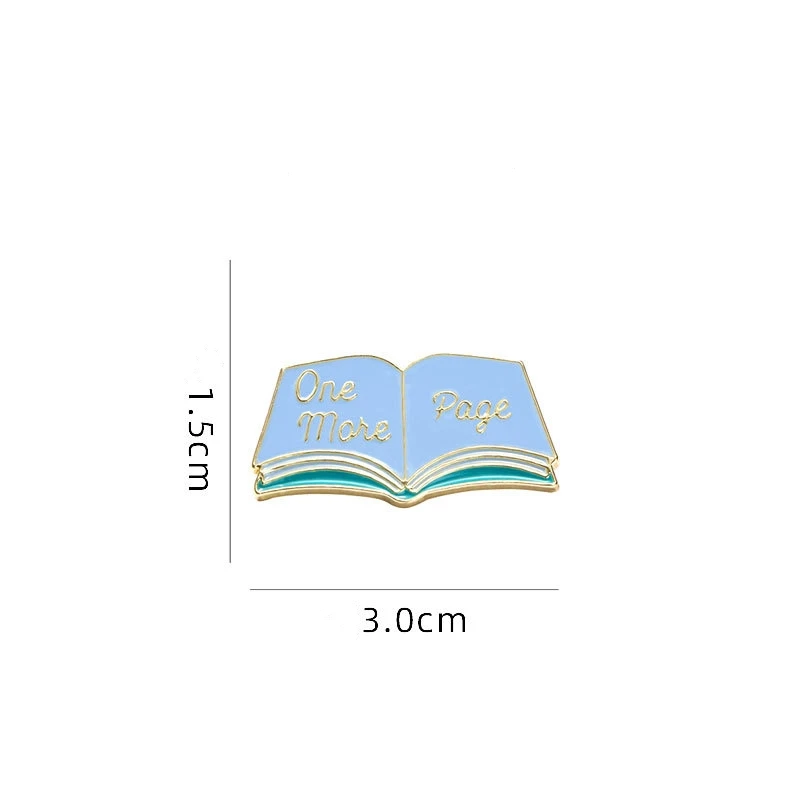 Cute Cartoon Book Enamel Brooch Creative Versatile One More Page Lapel Pin Badge Backpack Clothing Hat Accessories