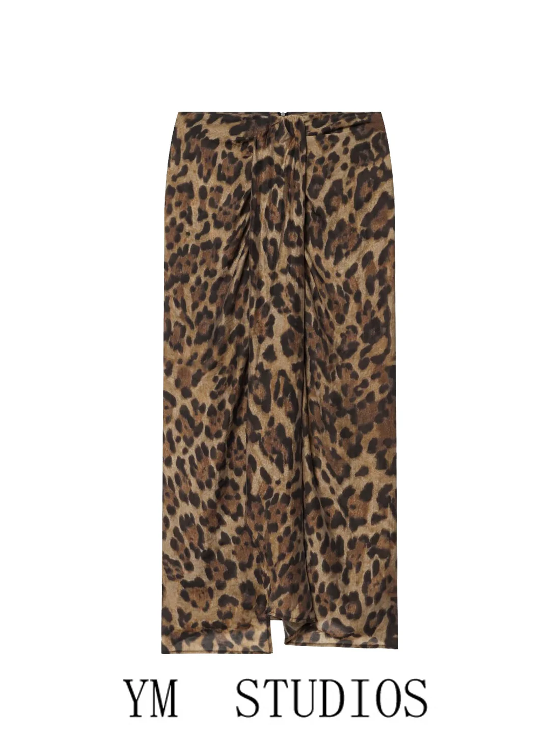 Sexy Animal Leopard Print Scarf Wrap Skirt Half-length Women's Fashion Wild Style Long Dress Polyester Fiber Straight Cut Sli...