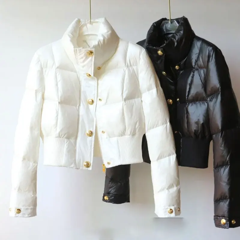 Women's Winter Cotton Jacket 2025 New Waist Cinching Slimming Stand-Up Collar Overcoat Long Sleeved High End Temperament Jackets