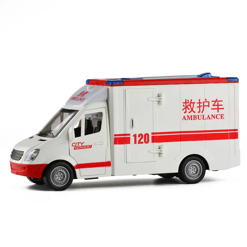 Ambulance Car Toy City Large Fire Truck Model Simulation Sound And Light Engineering Vehicle Collection Children\'s Toy Gifts