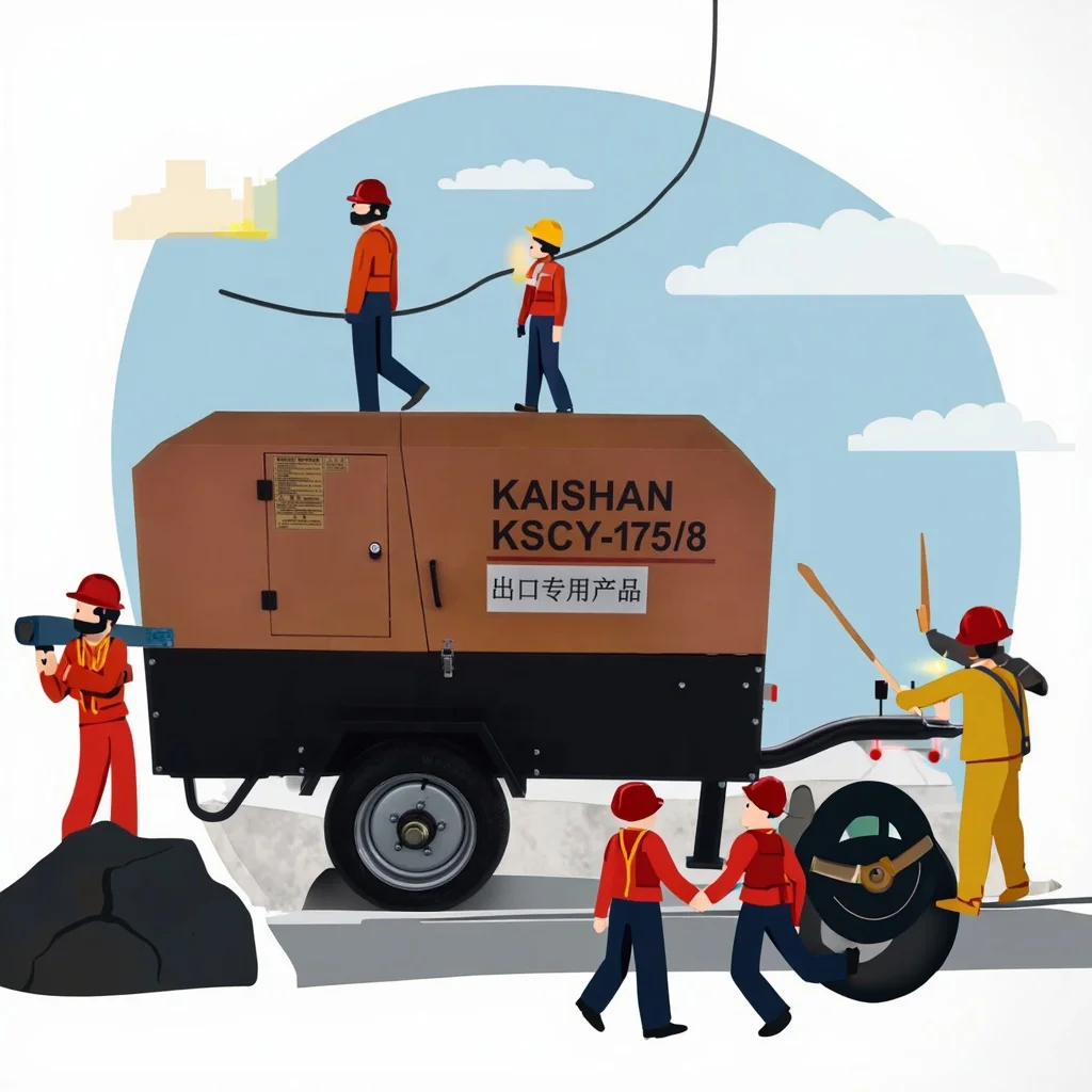 China's Most Popular Industrial Compressors Factory Direct Sales Mining air Compressor with Wheels 36.8 KW Air Compressors