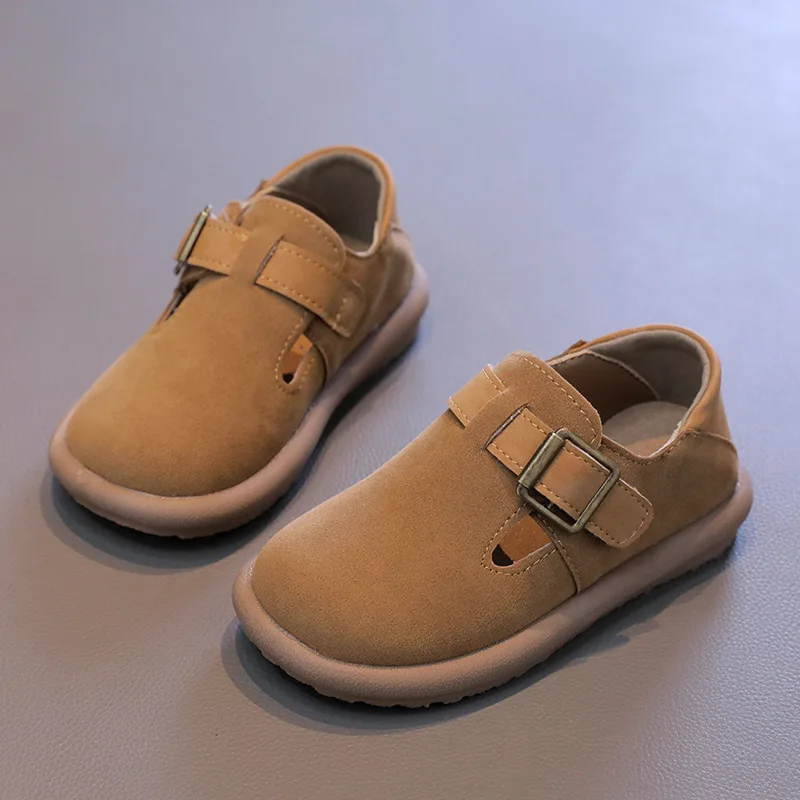 

2024 Spring Children's Leather Shoes Causal Fashion Kids Versatile Flats Shoes Round-toe Korean Style Boys Girls Single Shoes