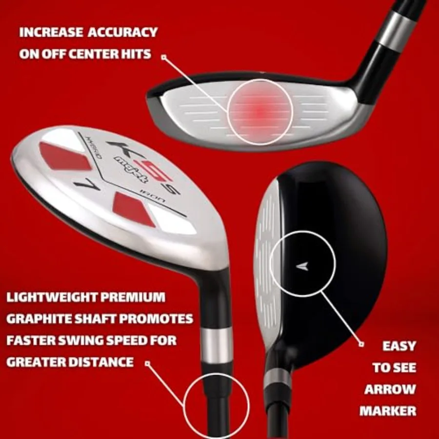 Golf All Hybrid 7 Stiff Flex اليد اليمنى الجديدة Utility S Flex Club لتحسين الدقة والمسافة في الممر والخشن