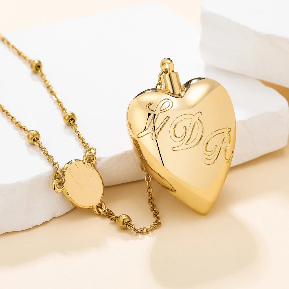 DCARZZ Ldr قلادة مدلاة على شكل قلب مفتوحة على شكل جرة سلسلة عنق مجوهرات للنساء والفتيات #5