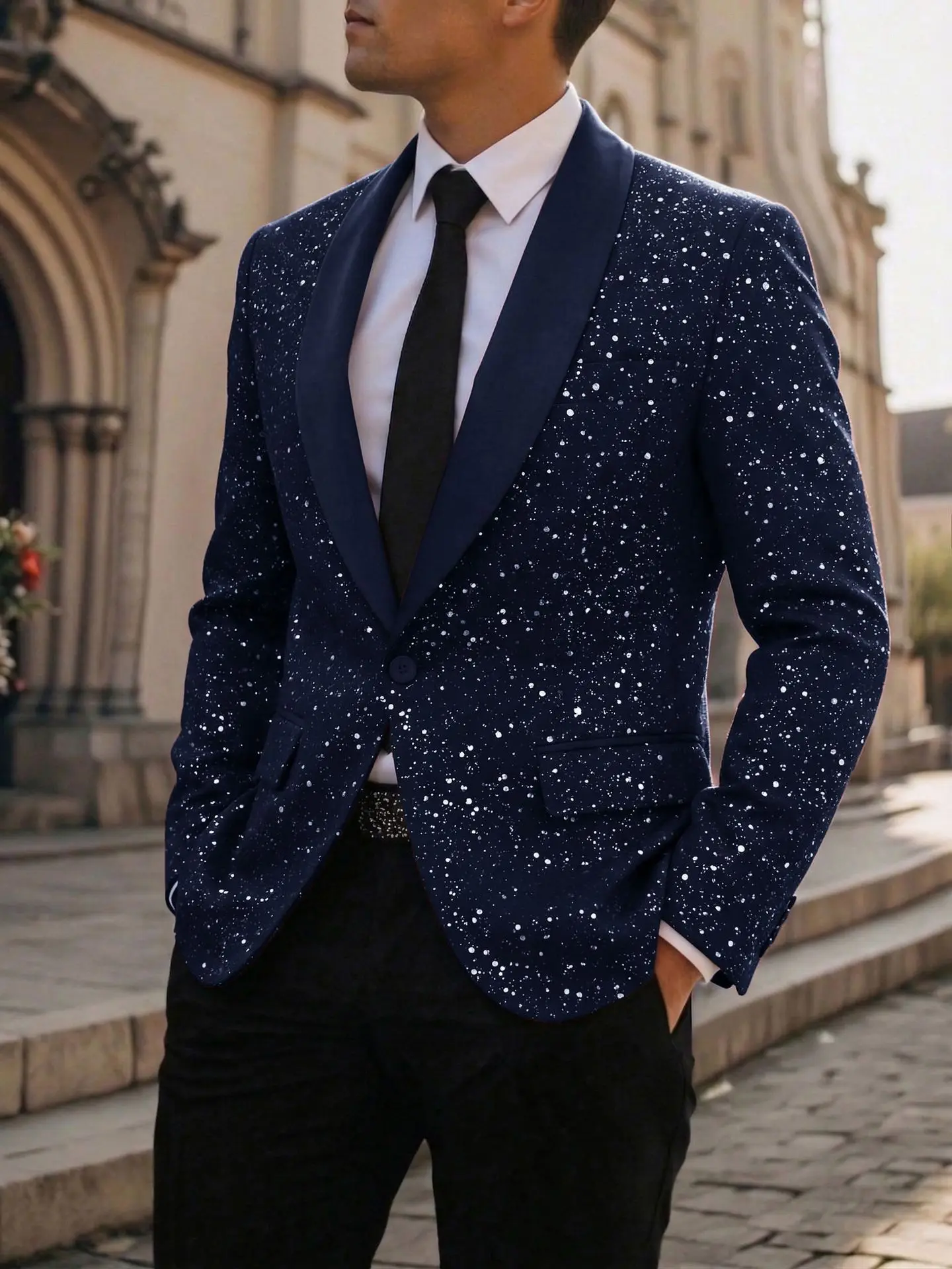 Men's Suit Jacket Business Banquet Elegant Suits For Men Jacquard Suits Pocket High Quality Casual Party Solid Clothes Basic Top