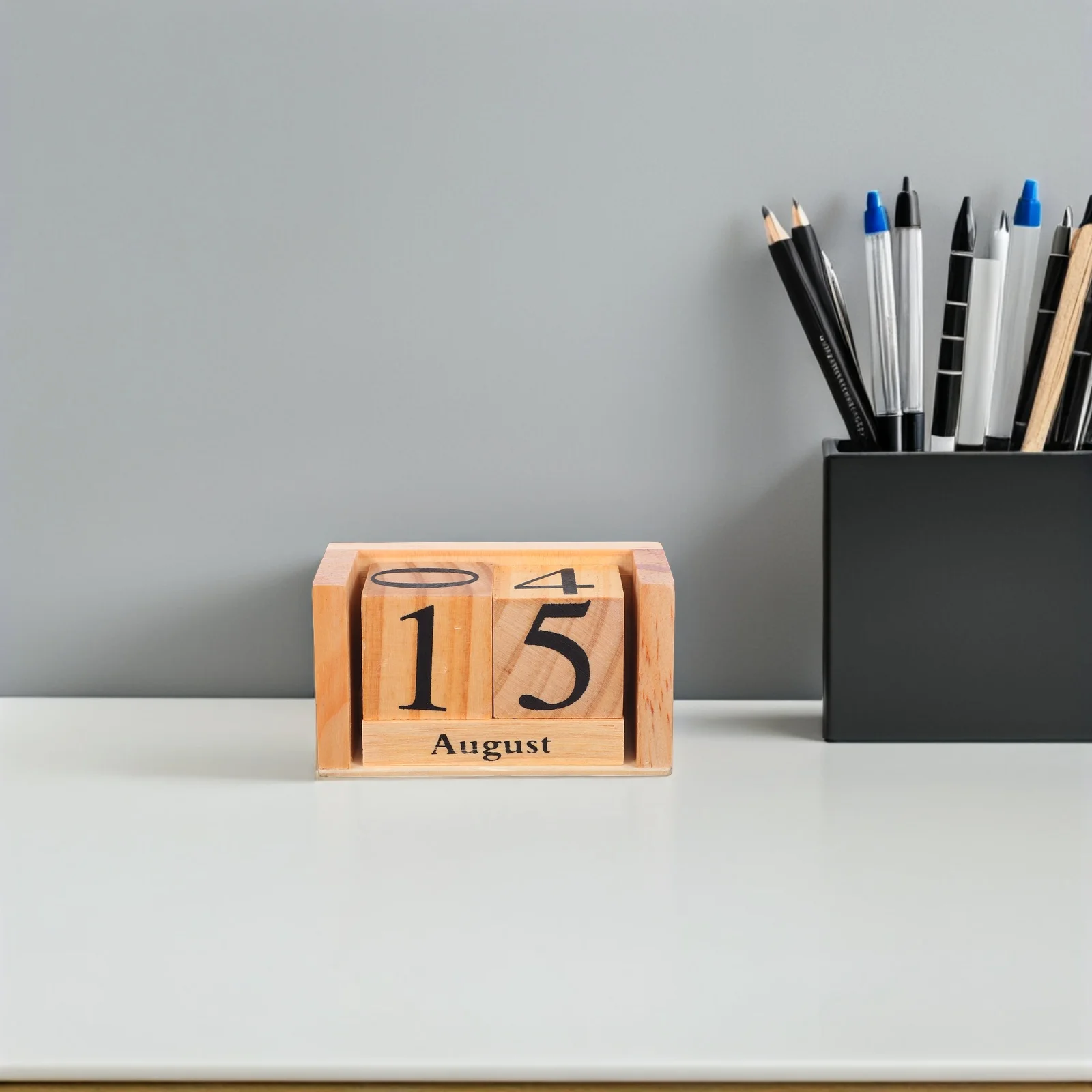 Wooden Desk Calendar Solid Wood Perpetual Design Manual Combination Date Display Office Home Decoration Reusable