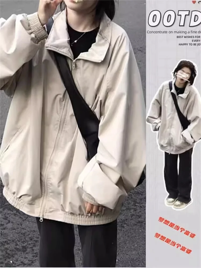 

2024 New Korean Early Spring Gentle Style Work Jacket Assault Jacket Women's Summer Sun Protection Windbreaker Baseball Jacket