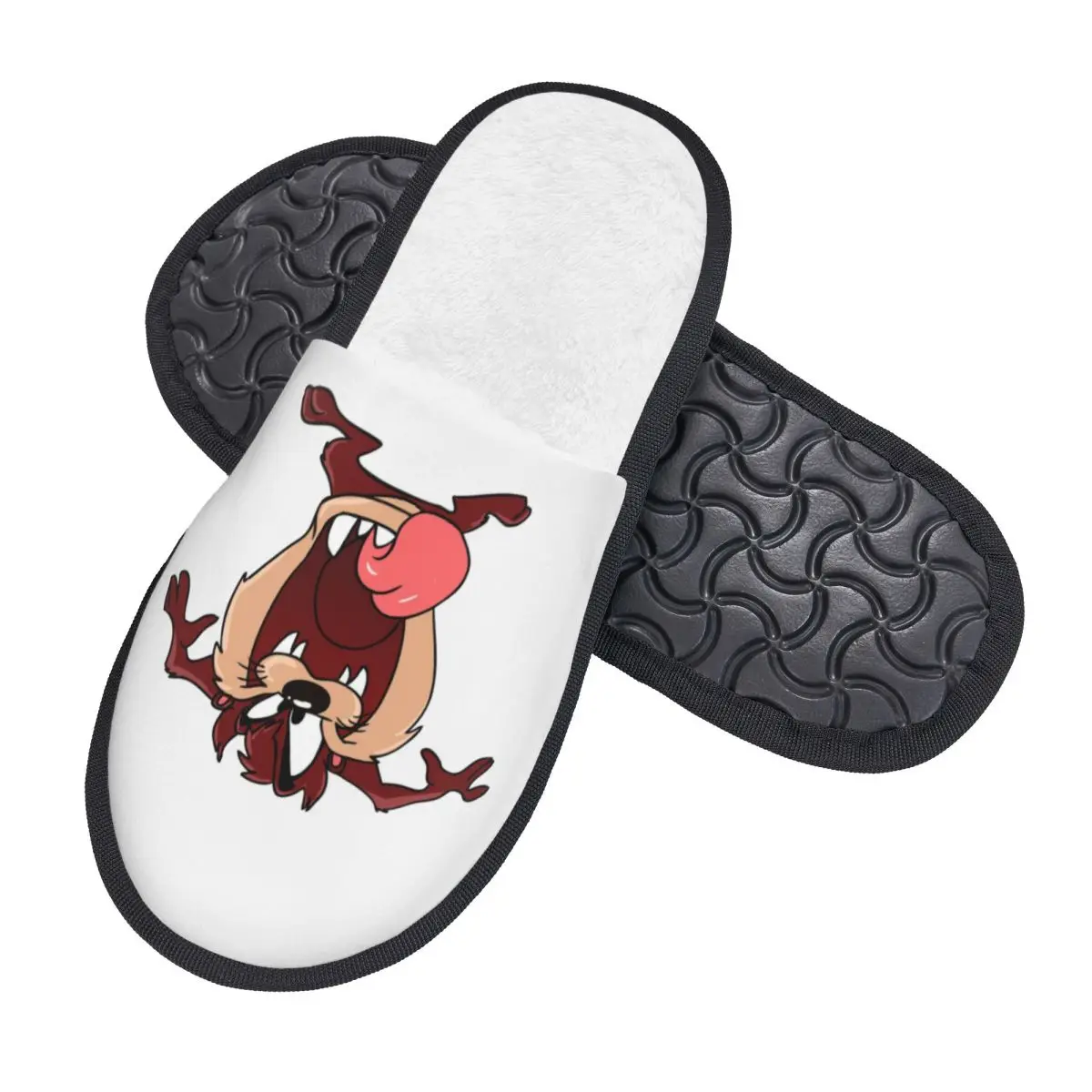 Custom Tasmanian Devil House Slippers Women Soft Memory Foam Taz Cartoon Anime Slip On Spa Slipper Shoes