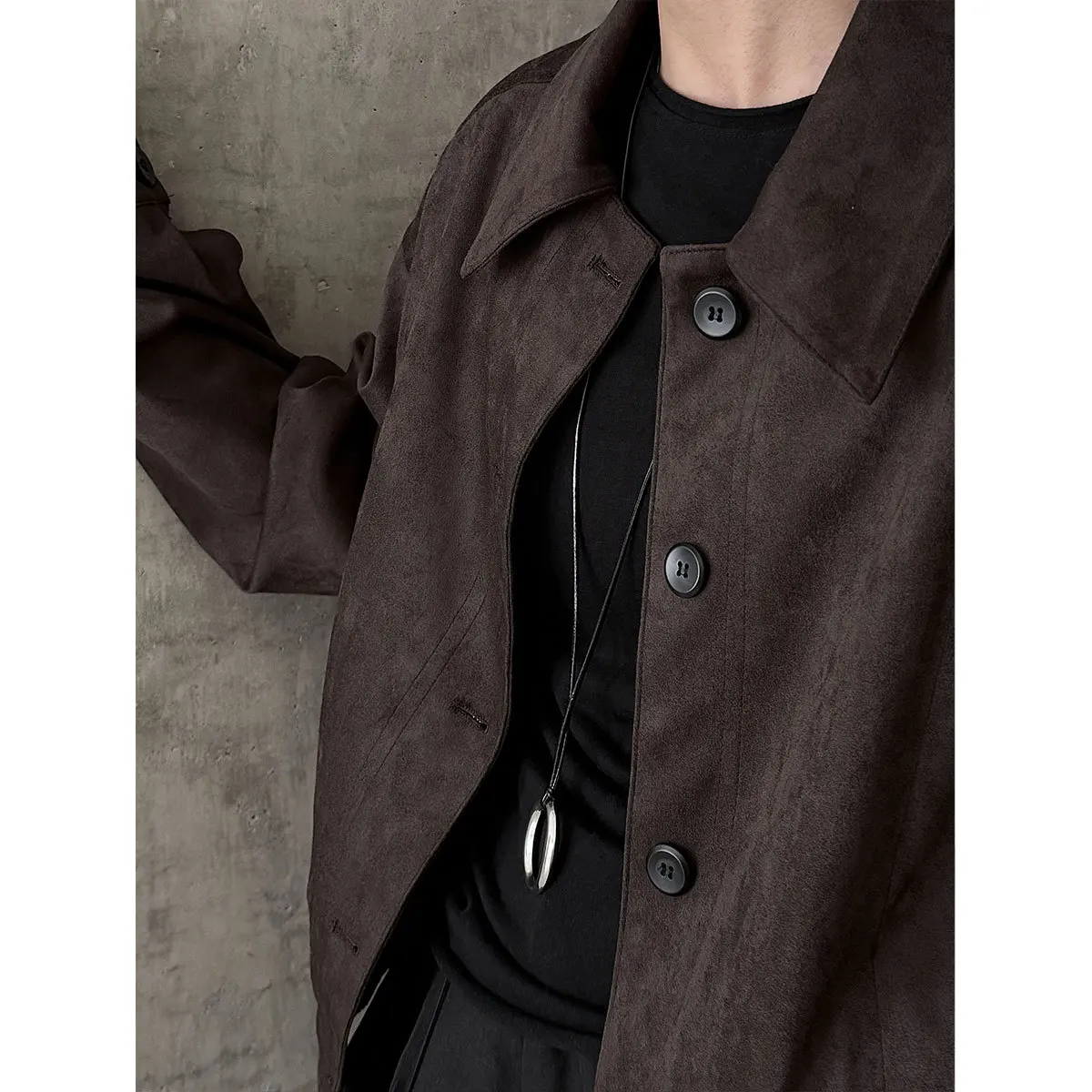 سترة نسائية قصيرة من جلد الغزال بتصميم جديد للخريف والشتاء مع معطف صغير منفوش #4