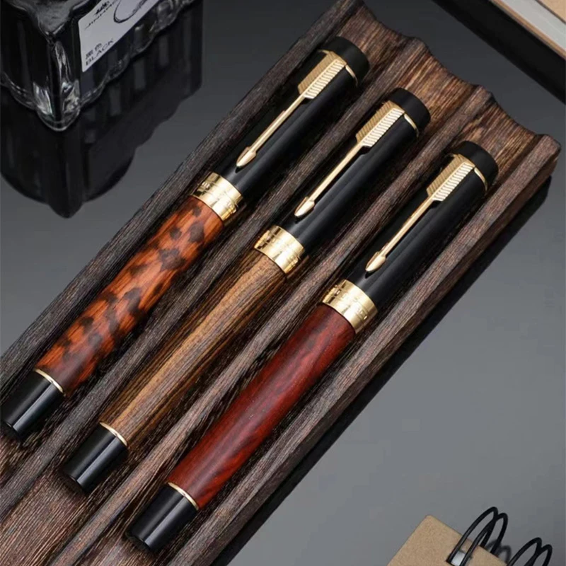 

Jinhao 100 Mini Wooden Fountain Pen Centennial Golden Clip Fine Nib With Converter Writing Gift Ink Pen Upgraded Version