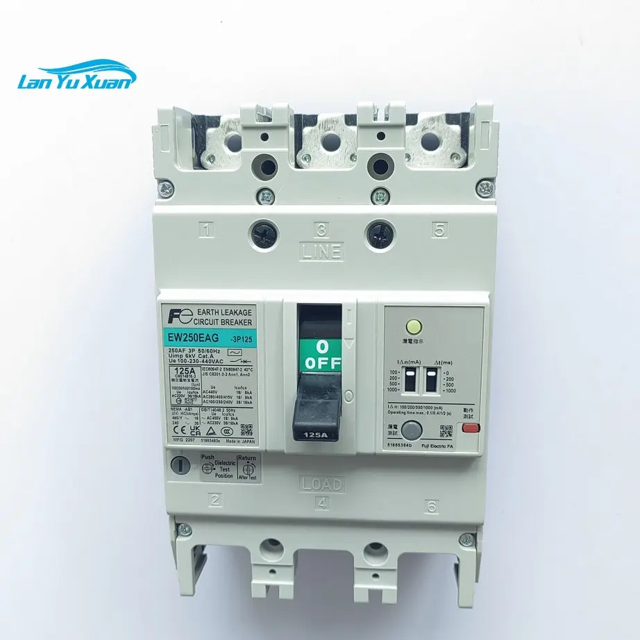 

Original New Earth Leakage Circuit Breaker EW250EAG-3P 125A 100/200/500/1000mA