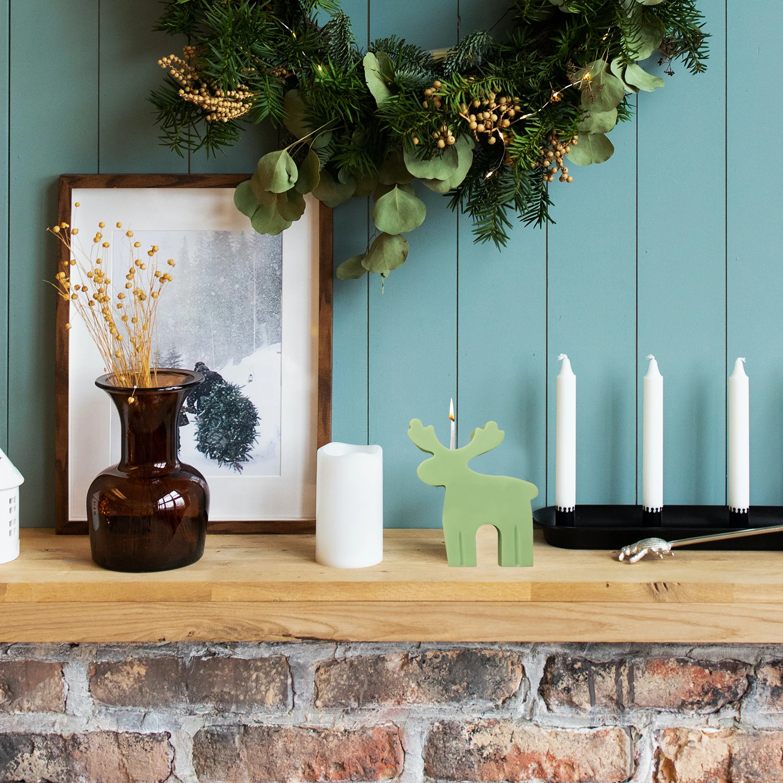 

1pc Deer Mold Diy Elk Shaped Molds Non-Stick Reusable Craft Soap Wax Casting Tool For Handmade Ornament Supplies Scented