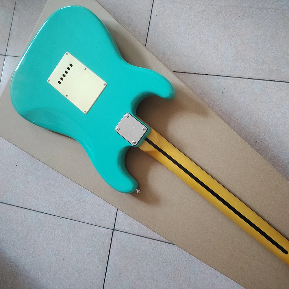 جيتار كهربائي أخضر عالي الجودة متوفر في المخزون، واقيات التقاط عتيقة، التقاطات SSS، شحن مجاني وسريع #4