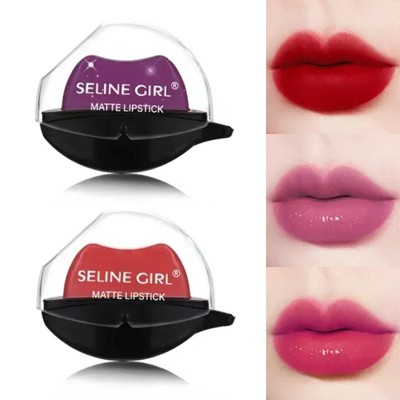 

Heallor Lip-shaped Lipstick Lazy Lipstick Velvet Matte Moisturizing Lip Gloss Waterproof Non-stick Cup Lasting Lip Lip Gloss Co