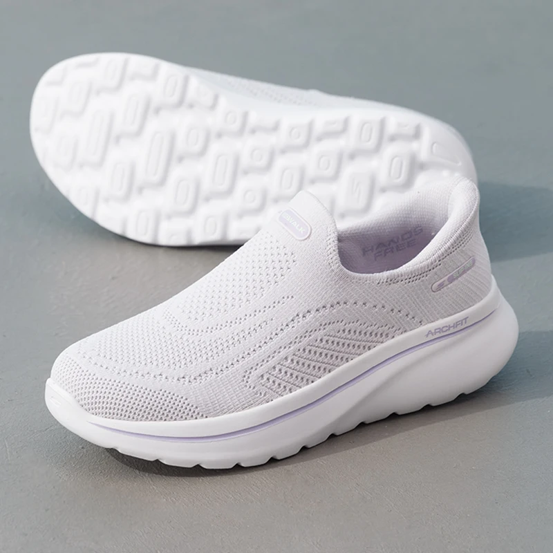 Skechers Women's Sports Shoes for Fitness Training, Walking, Exercise, Slip-On, Breathable Casual Shoes 125843-Lav