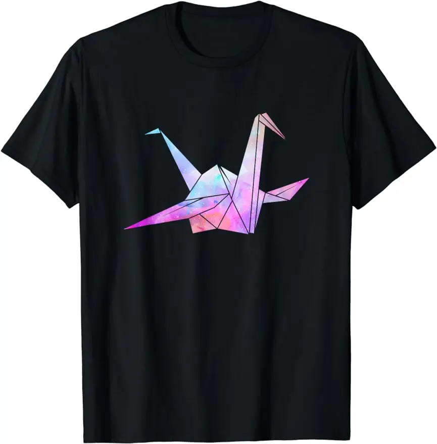 2024 Summer Colorful Origami Comfort Shirt - Art Folding Origami Crane Casual T-shirt