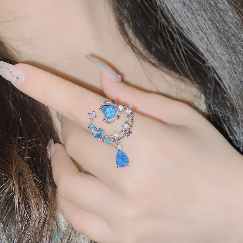 MDLFES Moiss1n الماس نمط الزبرجد القلب الدائري الحلو كول هوت كوتور المد كول نهاية مفتوحة مؤشر الدائري #4