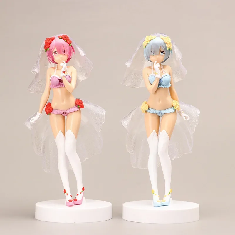 24CM Swimwear Wedding dress Anime cake Re:Life in a different world from zero Brianna Knickerbocker Rem doll Model toys Gift