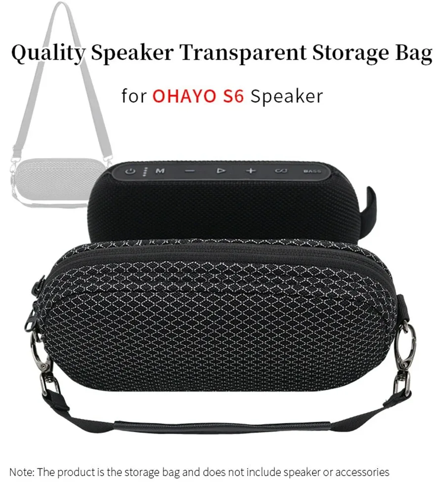 

Carrying Case for OHAYO S6 Speaker Sound Permeable Bags S6 Outdoors Travel Protective Case Portable Speaker Case Bag Accessories