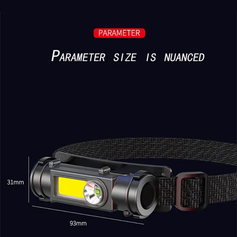 Headlight With Magnet 18650 Lithium Battery Outdoor Night Fishing Glare Flashlight Rechargeable Dual-beam Lighting Headlamp