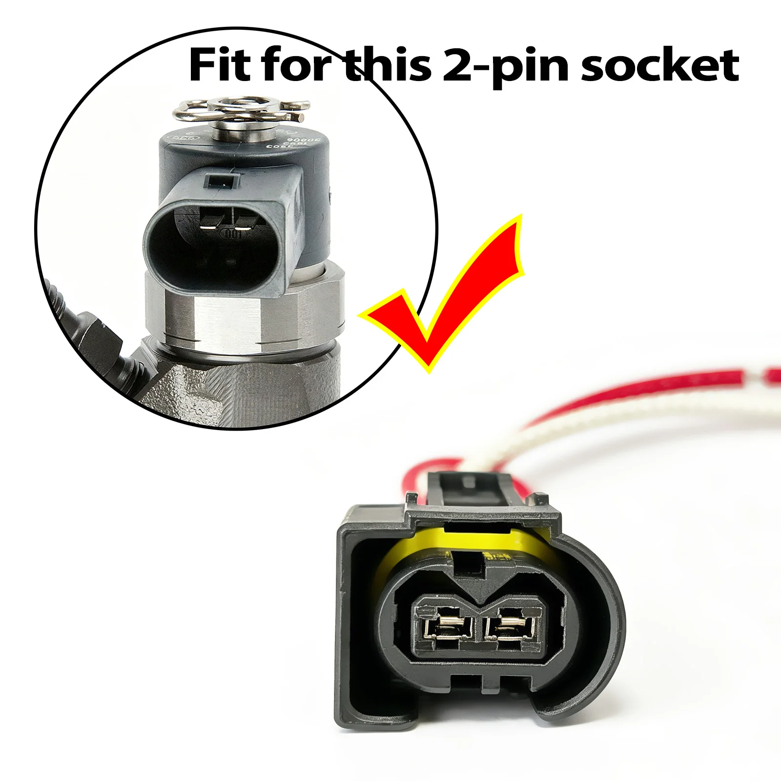 2x 2Pin Fuel Injector Plug Connector Repair Loom For Mercedes Benz Sprinter Vito E-Class S-Class V Injection Systems A1685452928