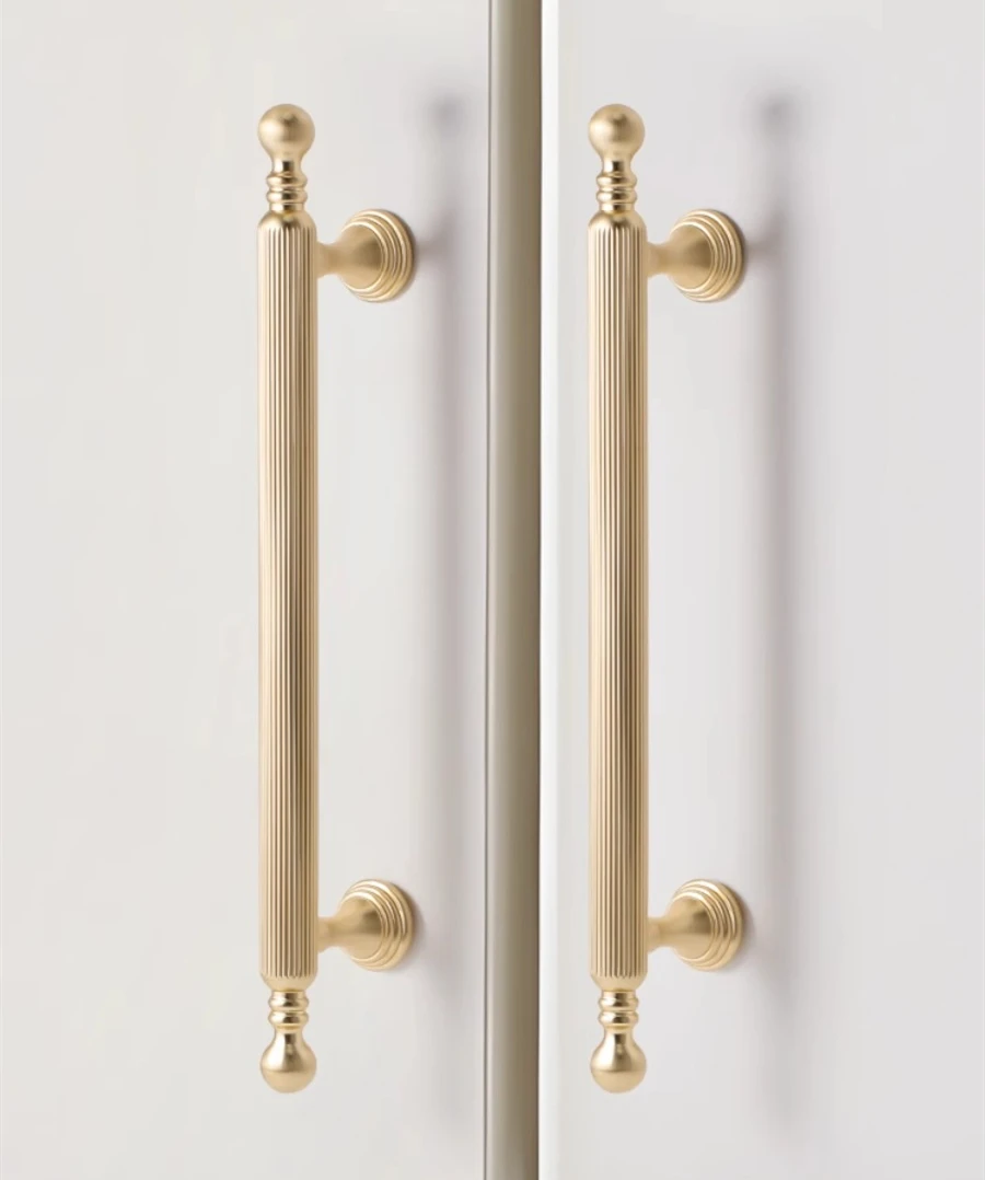 Gold Black Furniture Handle French Cabinet Door Handles Light Luxury Vertical Grain Drawer Pulls Cabinet Small Knob and Handle