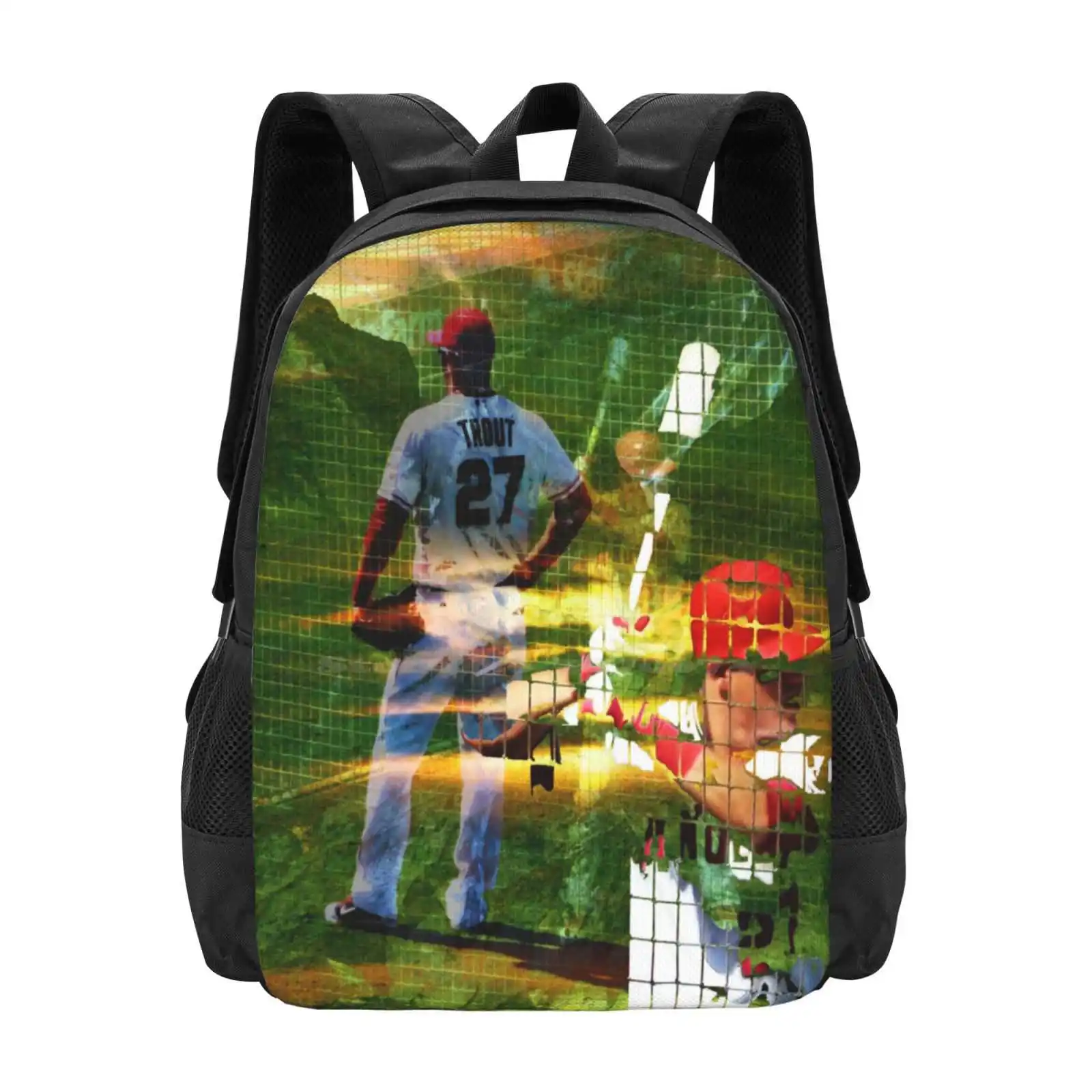 Mike Trout Hot Sale Schoolbag Backpack Fashion Bags Mvp Baseball Player Mike Trout Outfielder Angels