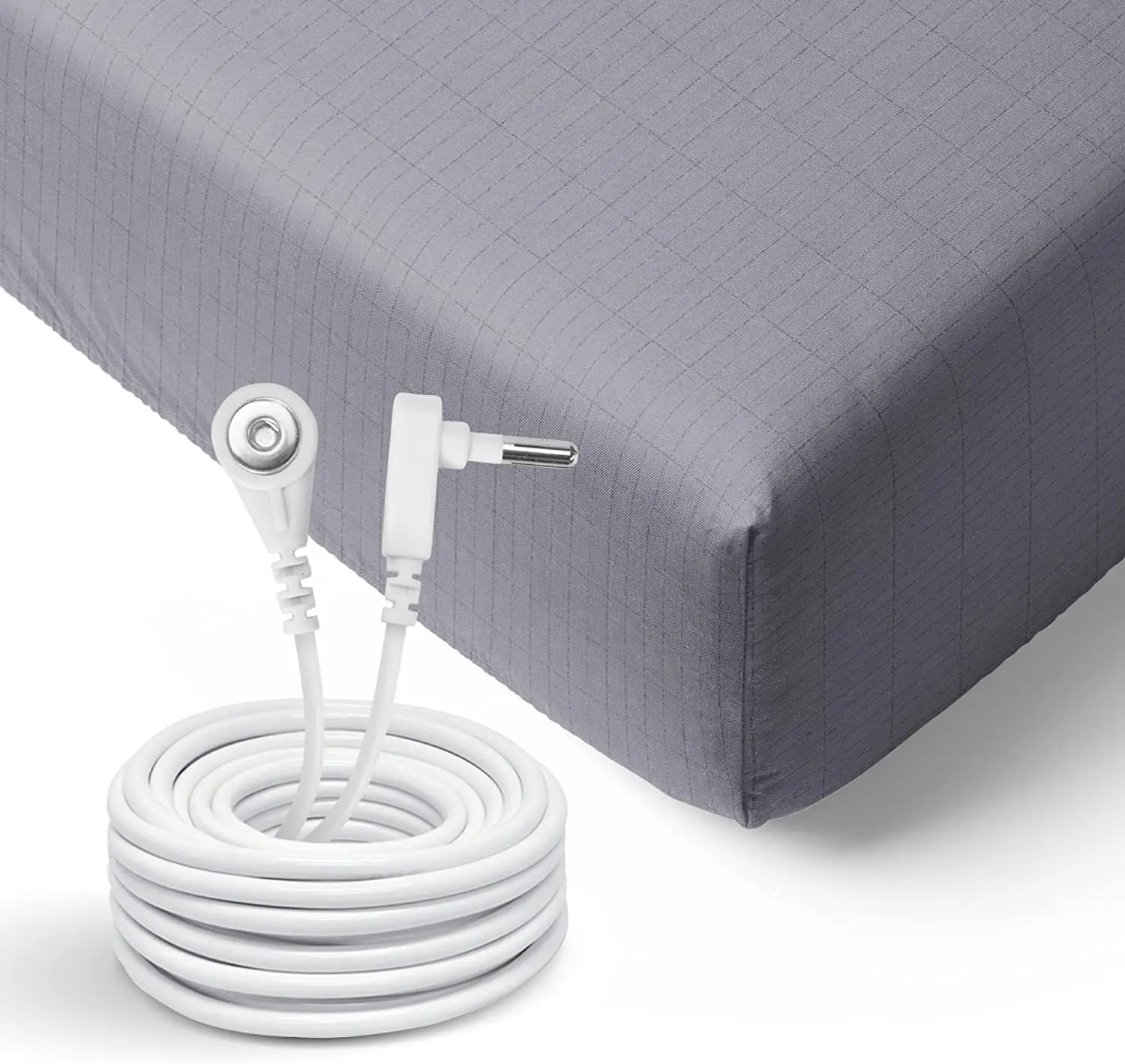Set biancheria da letto extra large di dimensioni personalizzate 5% fibra d'argento 95% cotone organico Senzuolo con messa a terra antistatica Tessuto semplice tinto in filo