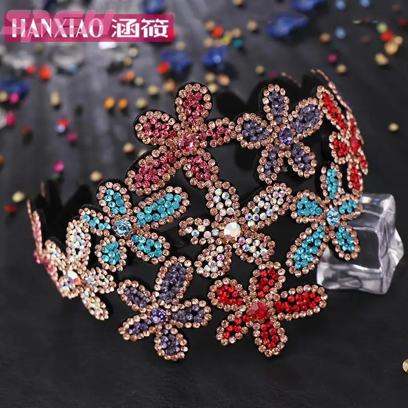 

women's wide-brimmed diamond hair accessories with anti-slip teeth retro Korea hairpin headdress crystal headband