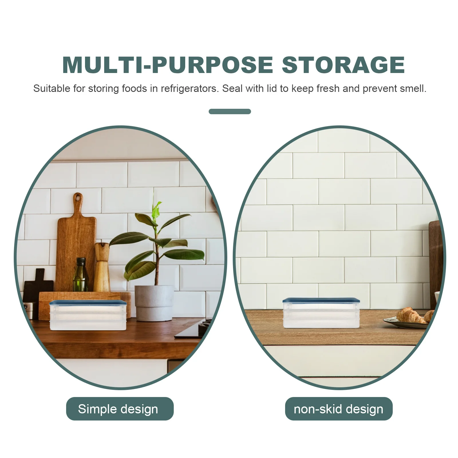 

1pc Food Storage Container Pp Material Airtight Fridge Box Non-Slip Bottom For Dumpling Freezer Refrigerator Organization Case