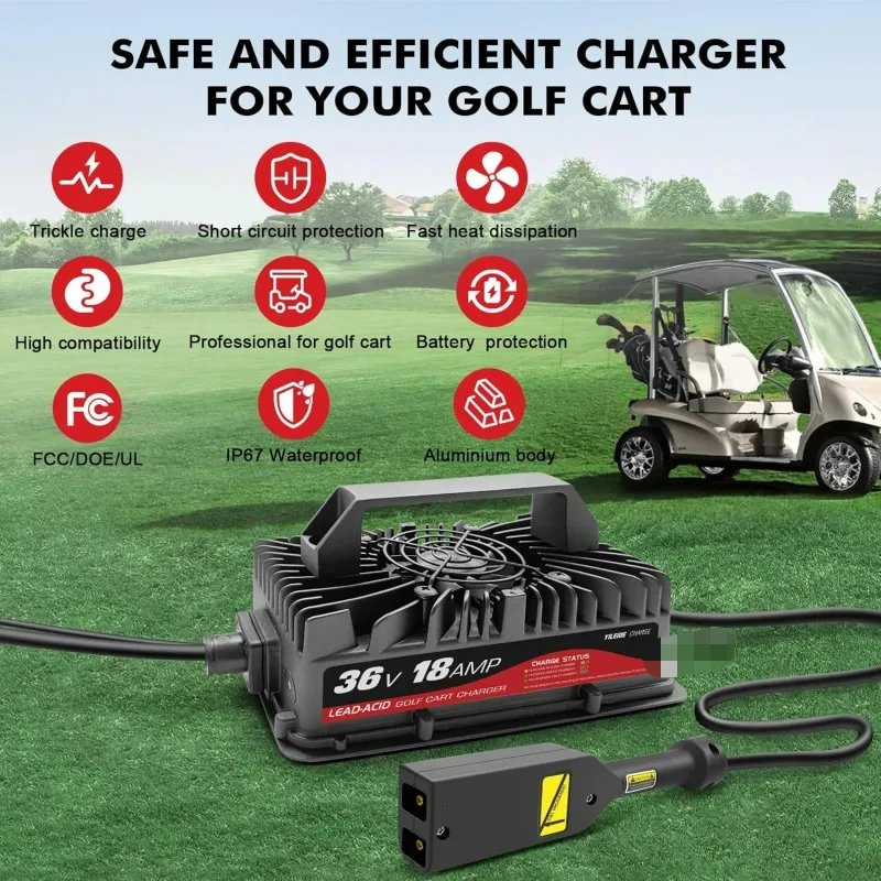 Aq36 volt golf carts battery charger for 18 amp ezgo txt with 2-pin D style plug