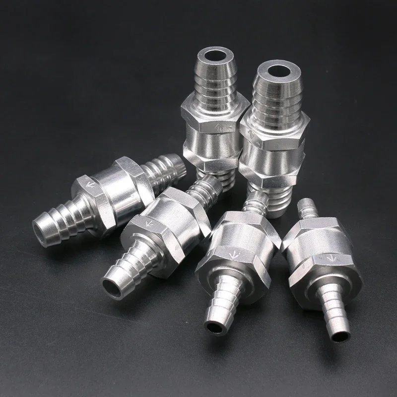 6/8/10/12/14/16mm One Way Aluminum Alloy Check Valve Automotive Marine Machinery Gasoline Diesel Fuel Line Oil Check Valve