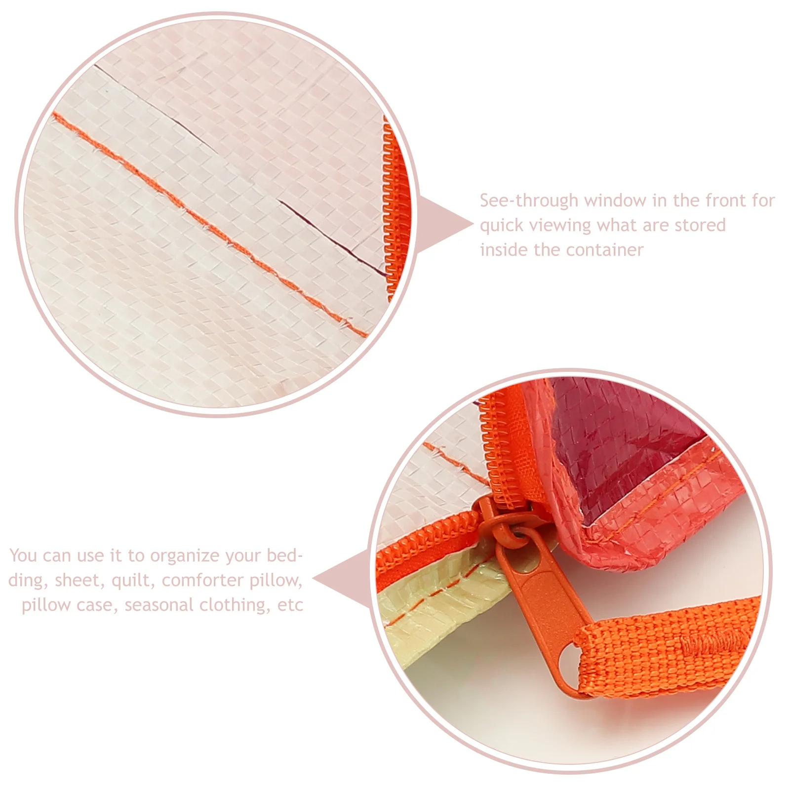 

Waterproof Storage Bag Large Capacity See Through Window Reinforced Handles for Clothes Bedding Sheets Pillows Comforter Closet