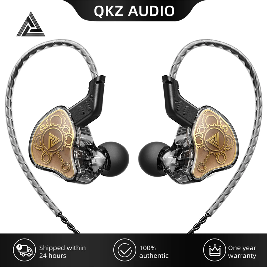 New QKZ Hi7T Wired Earphones Professional Tuning Stereo 3.5MM AUX Ear Hook Headset with Mic Noise Reduction for Music Live Stage