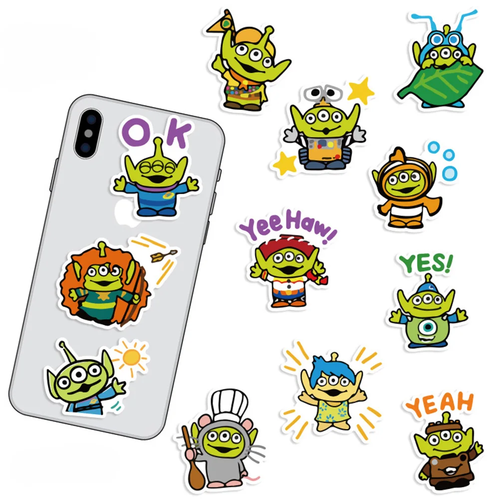 10/30/50pcs Disney Cartoon Toy Story Alien Graffiti Stickers Decals for Kids Toy DIY Diary Car Scrapbook Phone Cute Sticker Gift