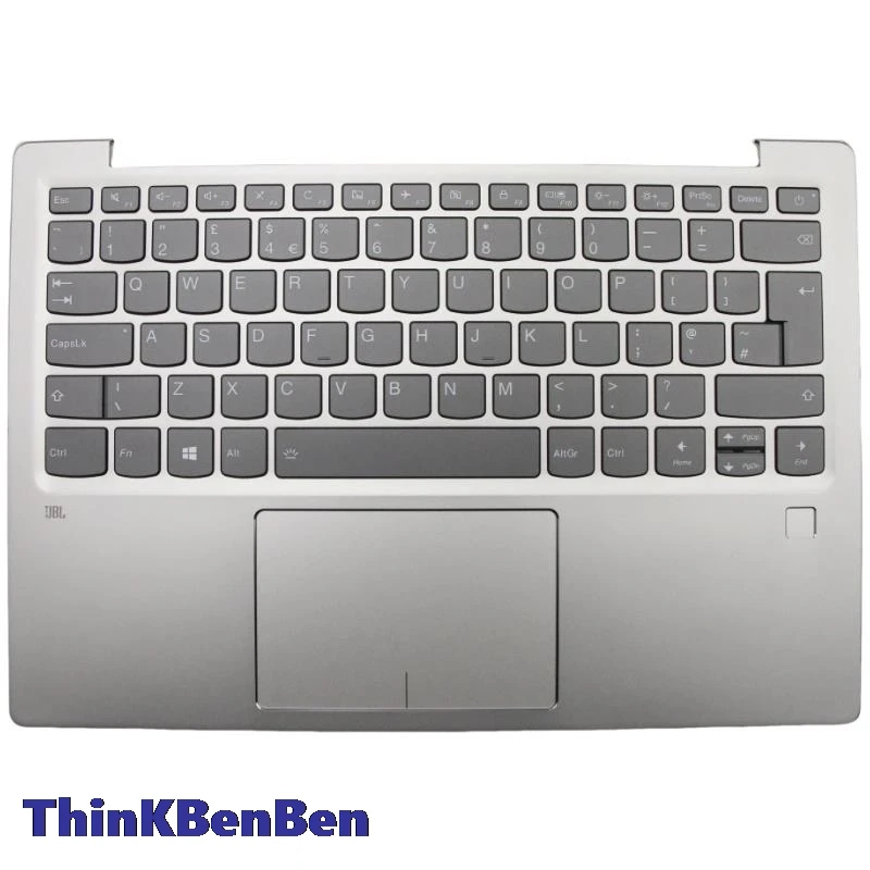 

UK English Keyboard Platinum Upper Case Palmrest Shell Cover For Lenovo Ideapad 720S -13 13IKB 13ARR Laptop 5CB0Q59380