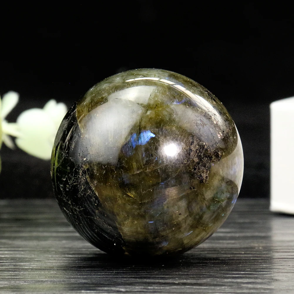 Real Labradorite Moonstone Gemstone Quarz Crystal Ball Laboratory Tourmaline Specimen Crafts Degauss Meditation Feng Shui Decor