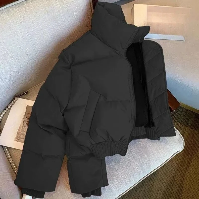 Mens Jacket Winter Classic Loose Thick Cotton Padded Coat Warm Bread Style Outerwear Casual Down Streetwear Retro Harajuku New