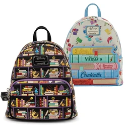 Loungefly Books Surrounding Printed Pu Leather Backpack Princess Classic Books and Sidekicks Mini Backpack