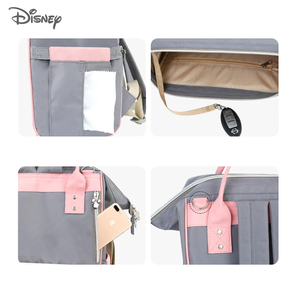 Disney Mickey Minnie USB Diaper Bag Large Capacity Mummy Maternity Nappy Stroller Bag Travel Changing Backpack For Baby Care